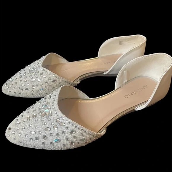 Andiamo White Embellished Heels for Special Occasions - Picture 1 of 4